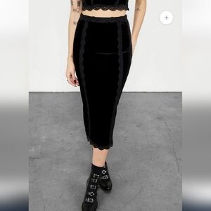 Disturbia Black Velvet Pencil Skirt